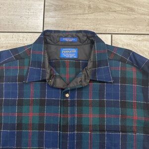 Vintage Pendleton Plaid Flannel Shirt wool size XL made in USA